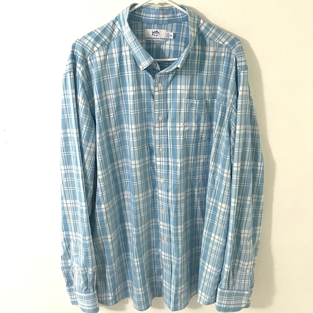 Southern Tide Lightweight Nylon Plaid Shirt, Size: XXL